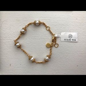 Julie Vos pearl and gold bracelet NWT